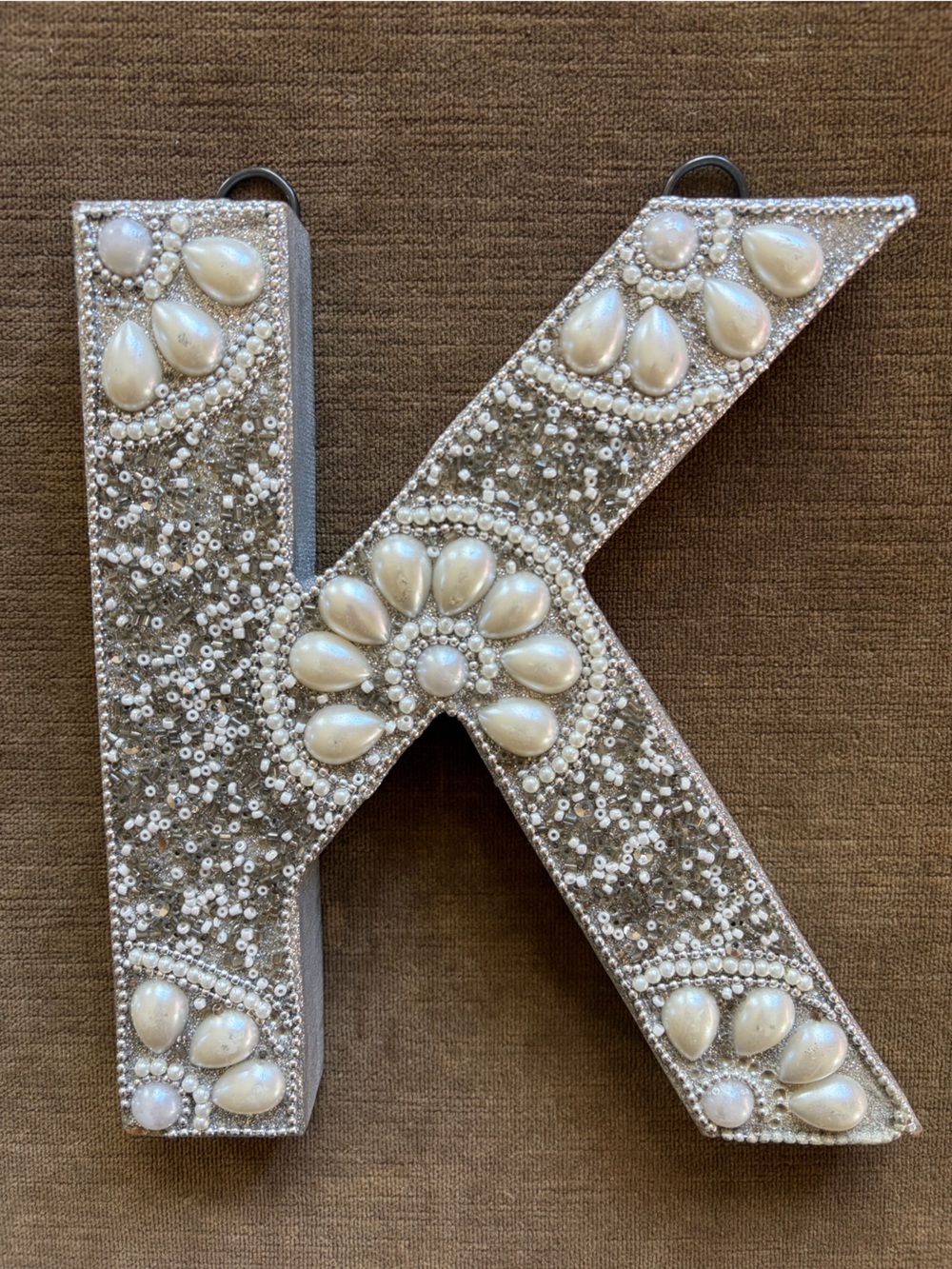 Handcrafted decorative letter "K" monogram